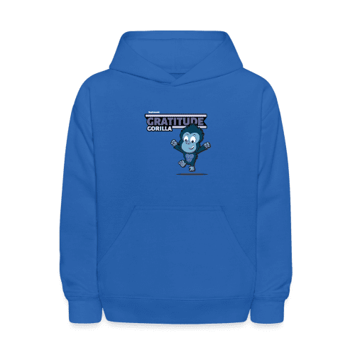 Gratitude Gorilla Character Comfort Kids Hoodie - royal blue