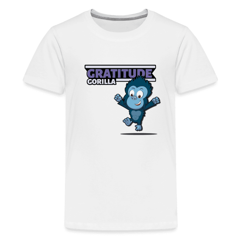 Gratitude Gorilla Character Comfort Kids Tee - white