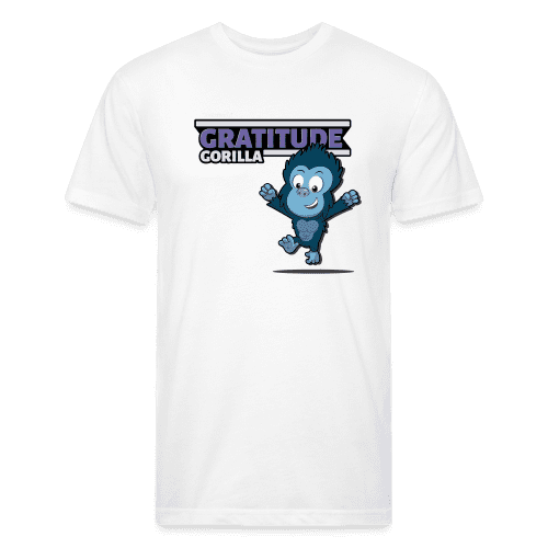 Gratitude Gorilla Character Comfort Adult Tee - white