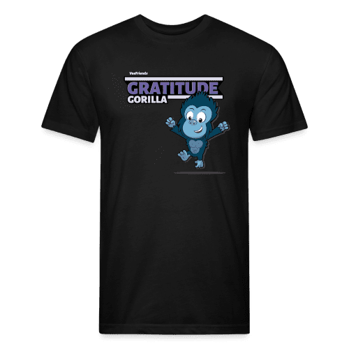 Gratitude Gorilla Character Comfort Adult Tee - black