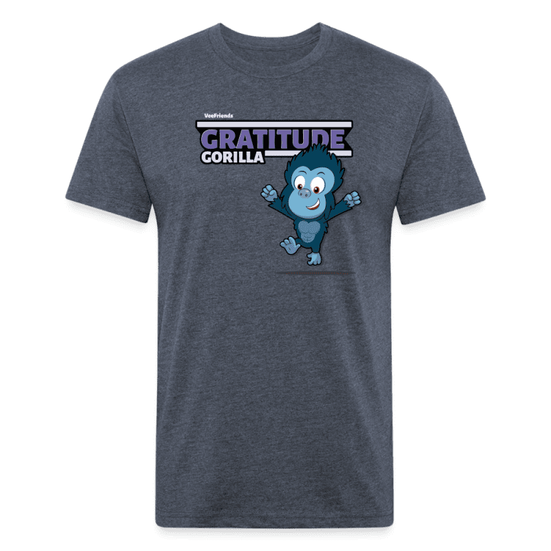 Gratitude Gorilla Character Comfort Adult Tee - heather navy