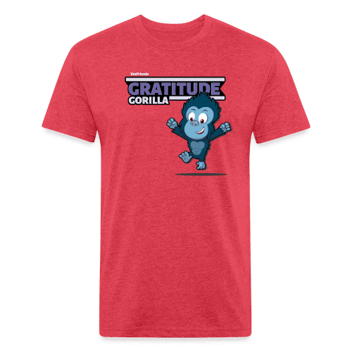 Gratitude Gorilla Character Comfort Adult Tee - heather red