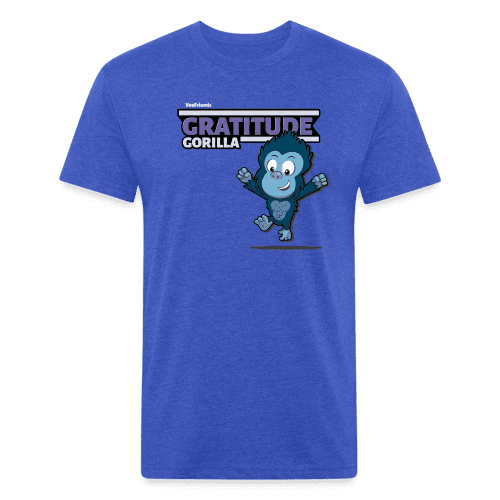 Gratitude Gorilla Character Comfort Adult Tee - heather royal