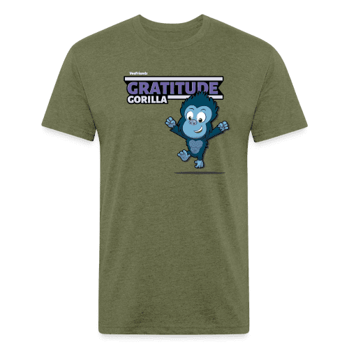 Gratitude Gorilla Character Comfort Adult Tee - heather military green