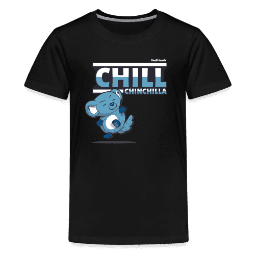 Chill Chinchilla Character Comfort Kids Tee - black