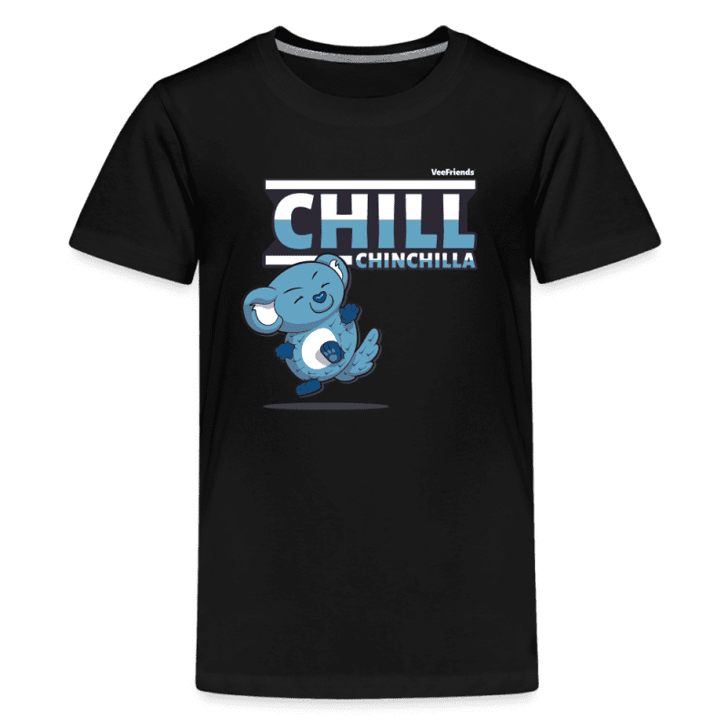 Chill Chinchilla Character Comfort Kids Tee - black