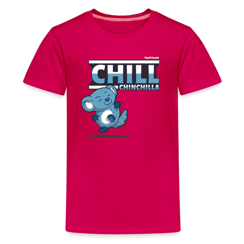 Chill Chinchilla Character Comfort Kids Tee - dark pink