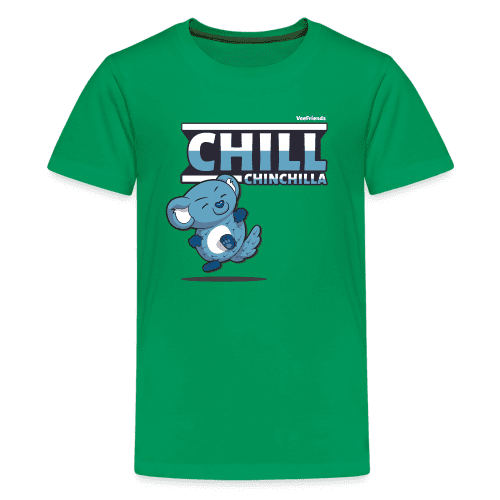 Chill Chinchilla Character Comfort Kids Tee - kelly green