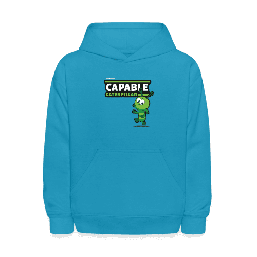 Capable Caterpillar Character Comfort Kids Hoodie - turquoise