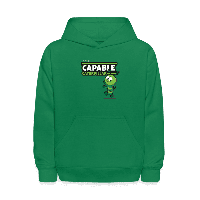 Capable Caterpillar Character Comfort Kids Hoodie - kelly green