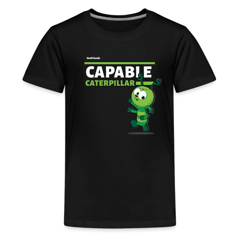 Capable Caterpillar Character Comfort Kids Tee - black