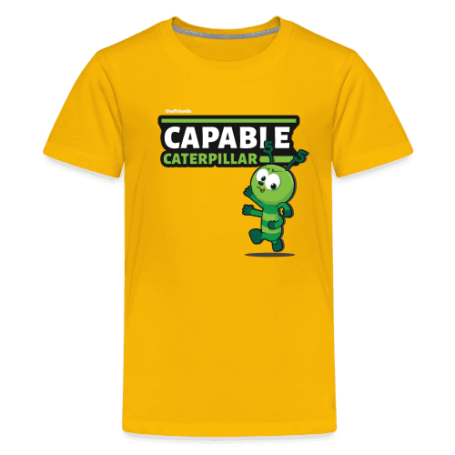 Capable Caterpillar Character Comfort Kids Tee - sun yellow