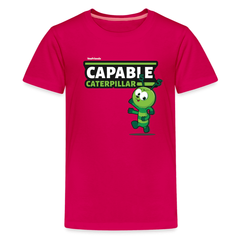 Capable Caterpillar Character Comfort Kids Tee - dark pink