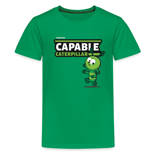 Capable Caterpillar Character Comfort Kids Tee - kelly green