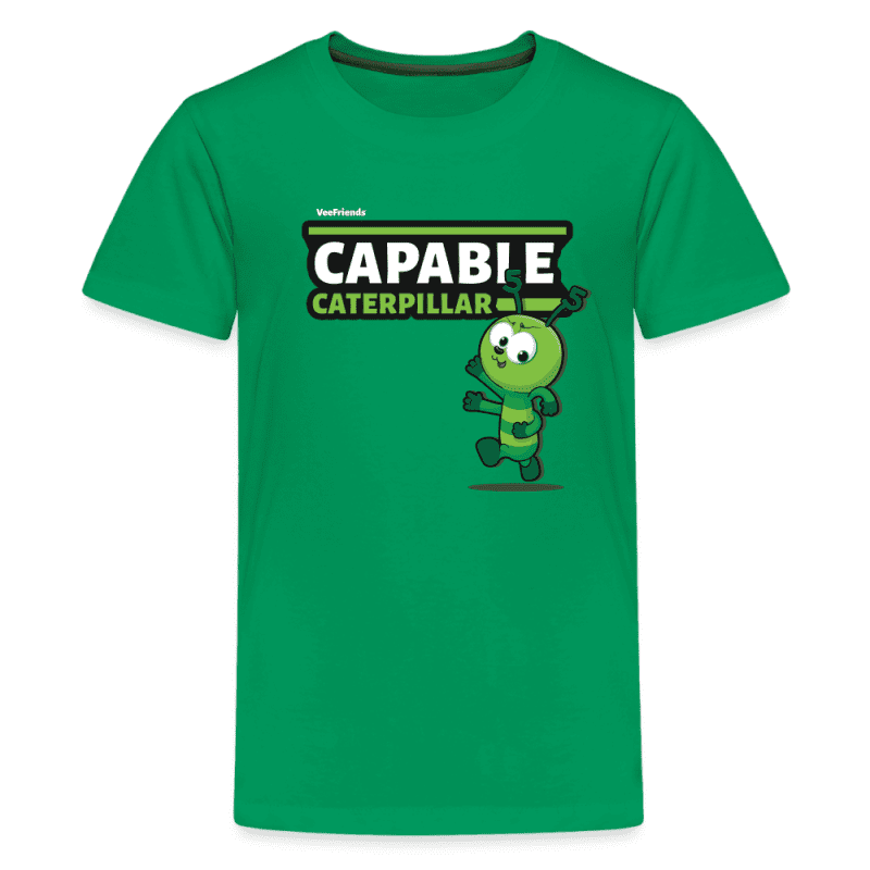 Capable Caterpillar Character Comfort Kids Tee - kelly green