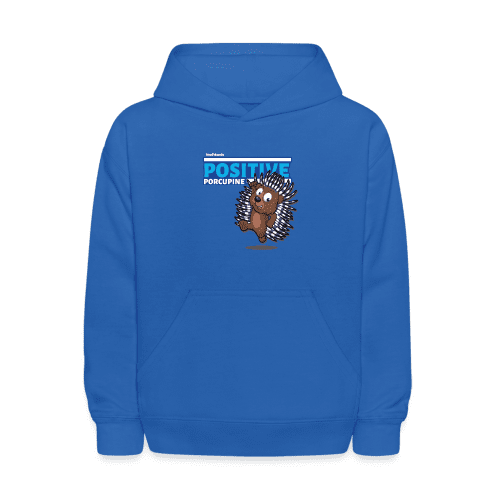 Positive Porcupine Character Comfort Kids Hoodie - royal blue