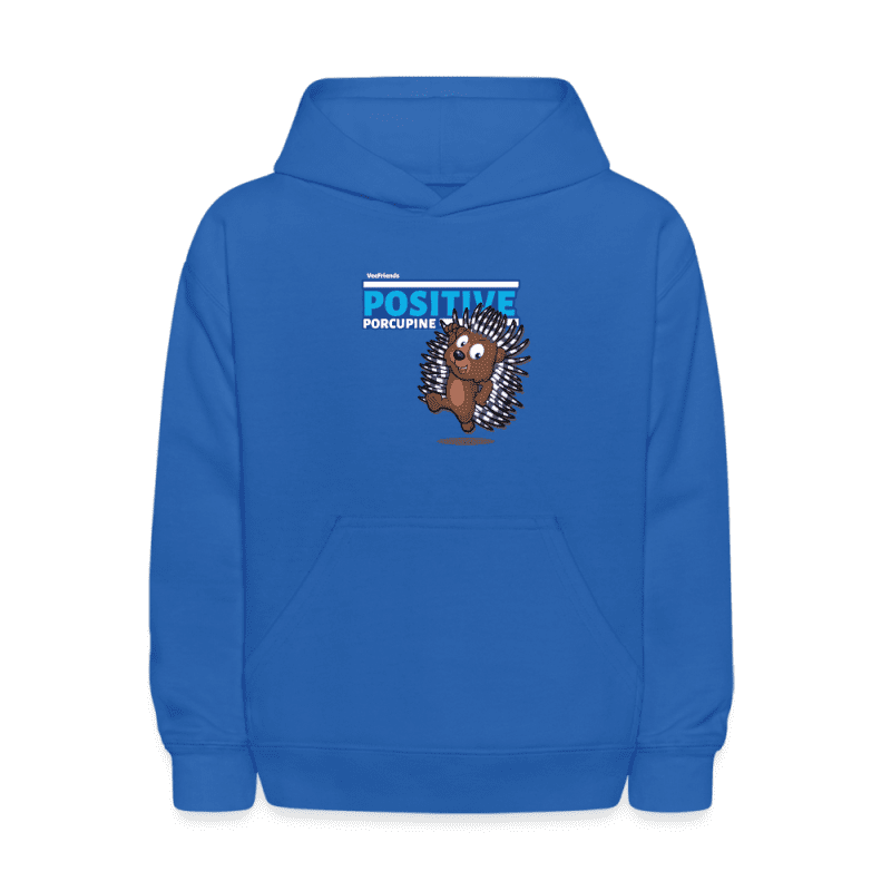 Positive Porcupine Character Comfort Kids Hoodie - royal blue