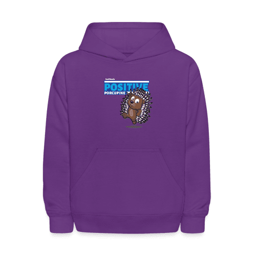 Positive Porcupine Character Comfort Kids Hoodie - purple