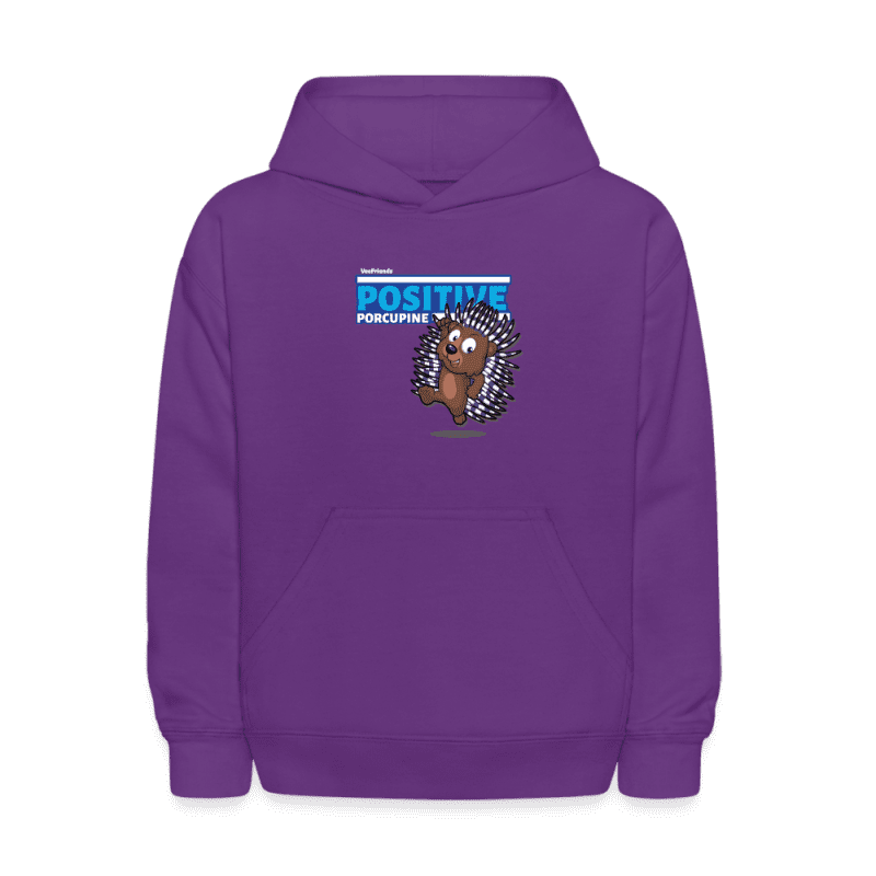 Positive Porcupine Character Comfort Kids Hoodie - purple