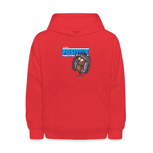 Positive Porcupine Character Comfort Kids Hoodie - red