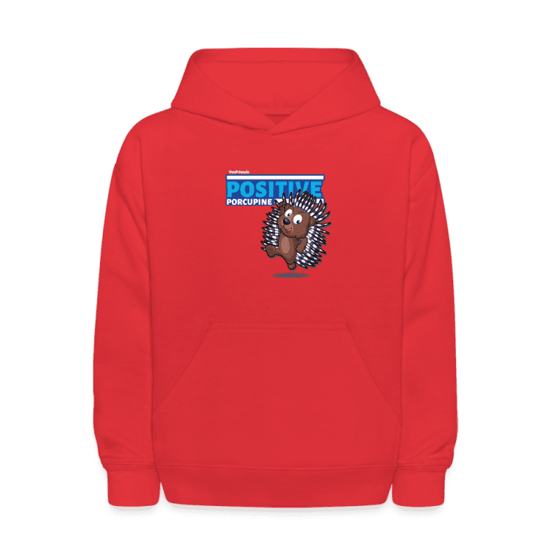 Positive Porcupine Character Comfort Kids Hoodie - red