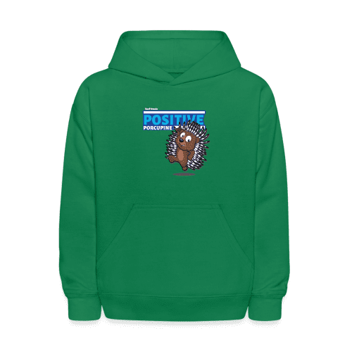 Positive Porcupine Character Comfort Kids Hoodie - kelly green