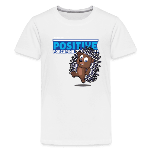 Positive Porcupine Character Comfort Kids Tee - white