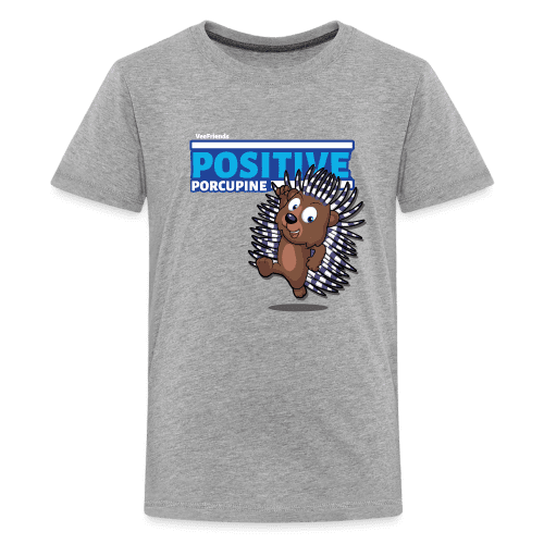 Positive Porcupine Character Comfort Kids Tee - heather gray