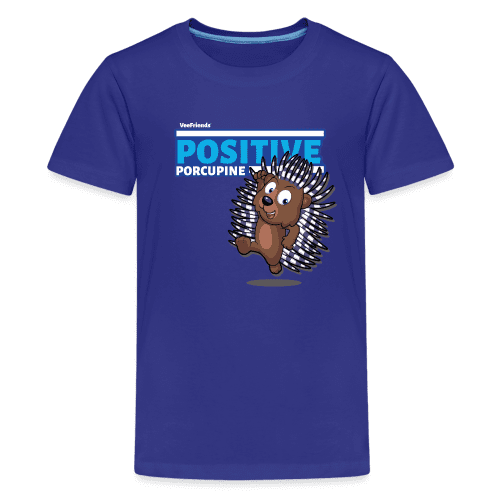 Positive Porcupine Character Comfort Kids Tee - royal blue