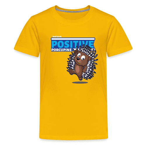 Positive Porcupine Character Comfort Kids Tee - sun yellow