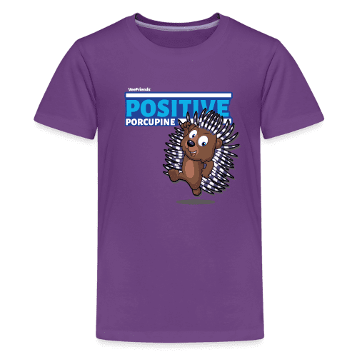 Positive Porcupine Character Comfort Kids Tee - purple