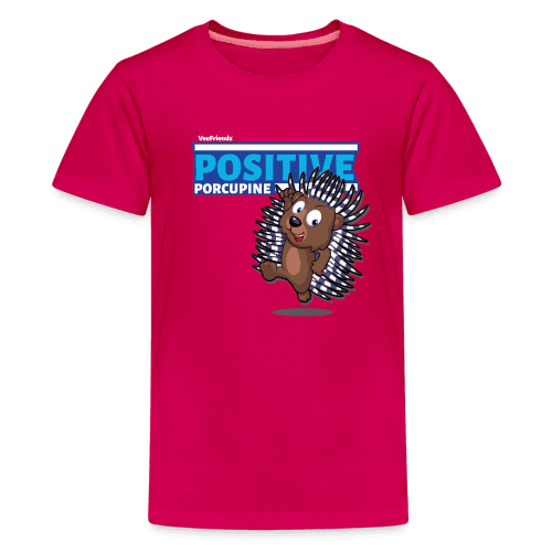 Positive Porcupine Character Comfort Kids Tee - dark pink