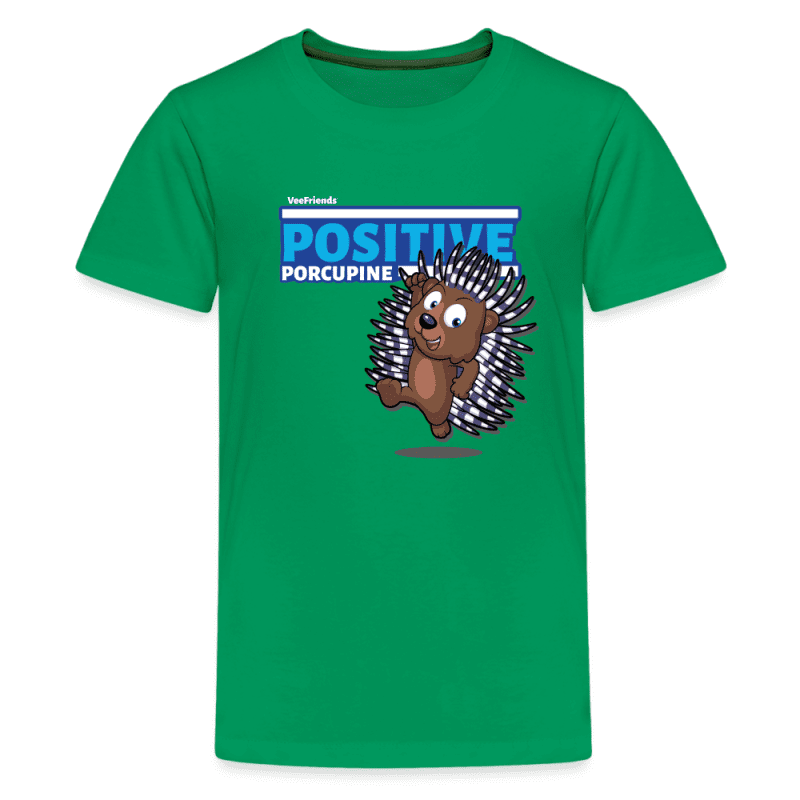 Positive Porcupine Character Comfort Kids Tee - kelly green