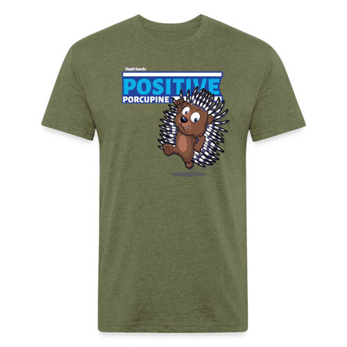 Positive Porcupine Character Comfort Adult Tee - heather military green