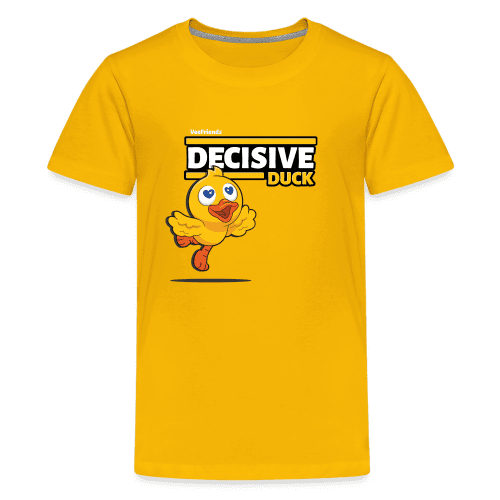 Decisive Duck Character Comfort Kids Tee - sun yellow