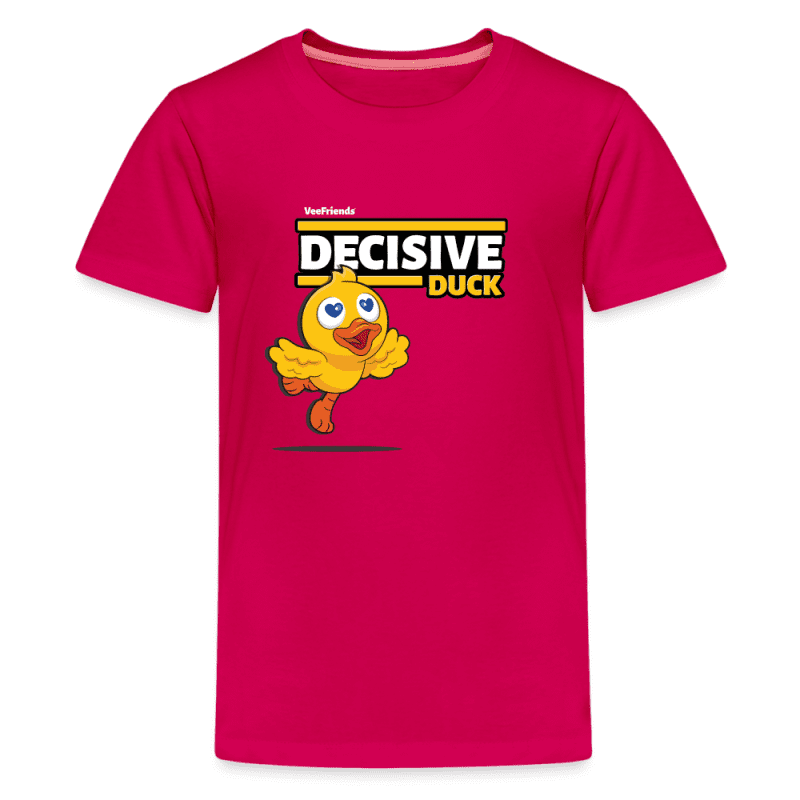 Decisive Duck Character Comfort Kids Tee - dark pink