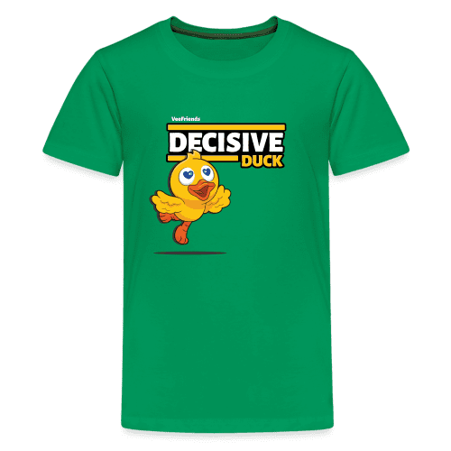 Decisive Duck Character Comfort Kids Tee - kelly green