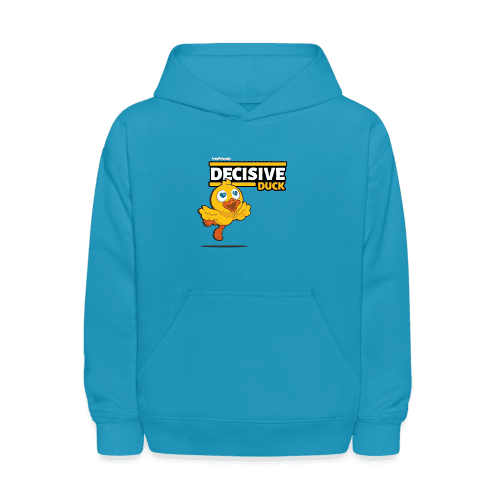 Decisive Duck Character Comfort Kids Hoodie - turquoise