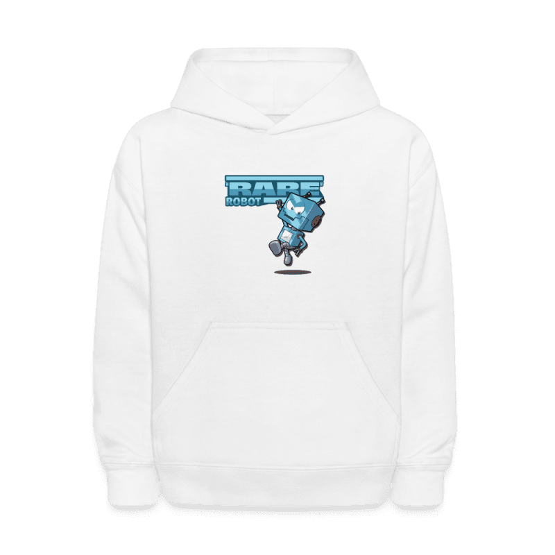 "Rare" Robot Character Comfort Kids Hoodie - white