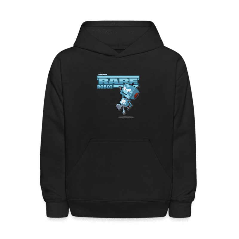 "Rare" Robot Character Comfort Kids Hoodie - black