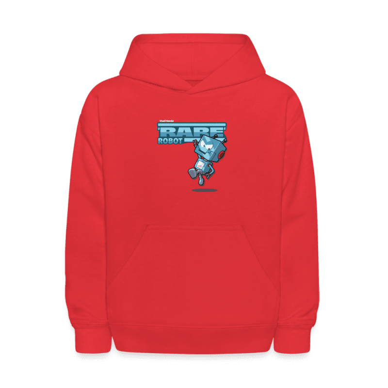 "Rare" Robot Character Comfort Kids Hoodie - red