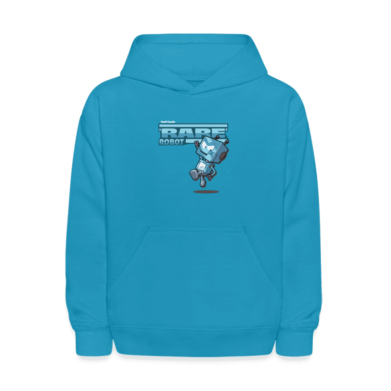 "Rare" Robot Character Comfort Kids Hoodie - turquoise