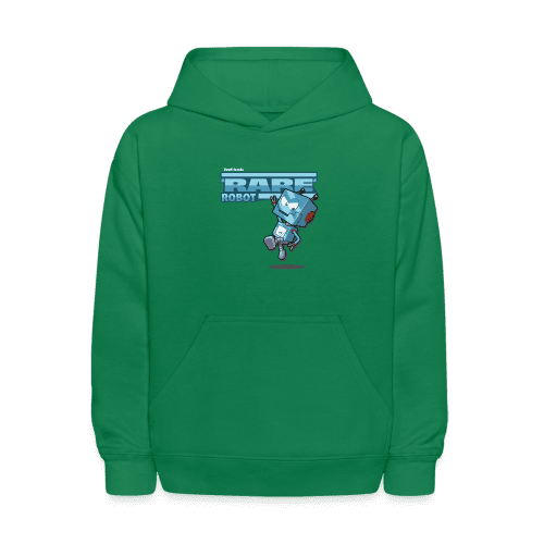 "Rare" Robot Character Comfort Kids Hoodie - kelly green