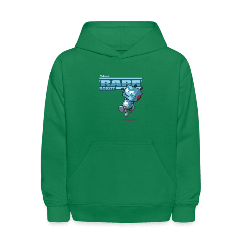 "Rare" Robot Character Comfort Kids Hoodie - kelly green