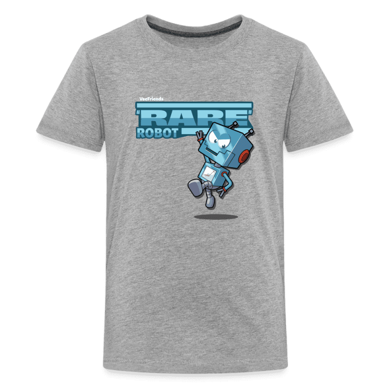 "Rare" Robot Character Comfort Kids Tee - heather gray