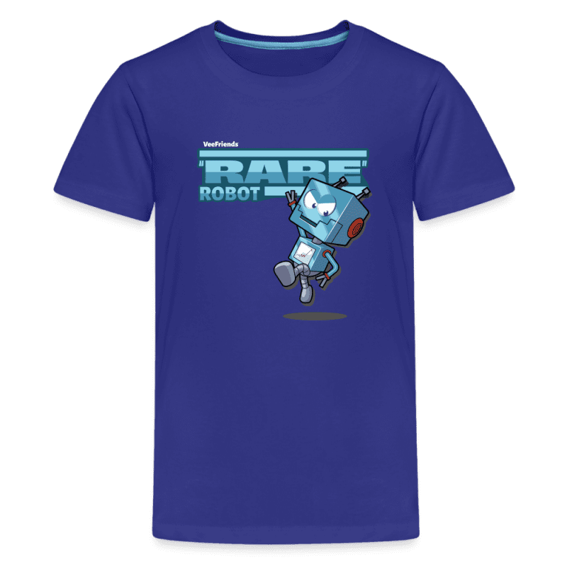 "Rare" Robot Character Comfort Kids Tee - royal blue