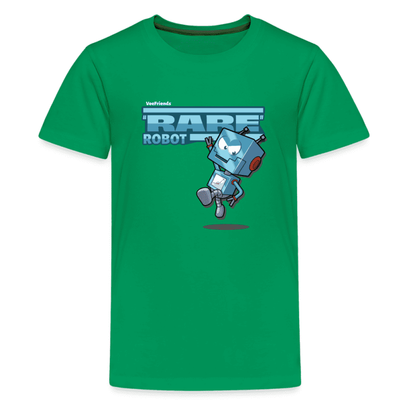 "Rare" Robot Character Comfort Kids Tee - kelly green