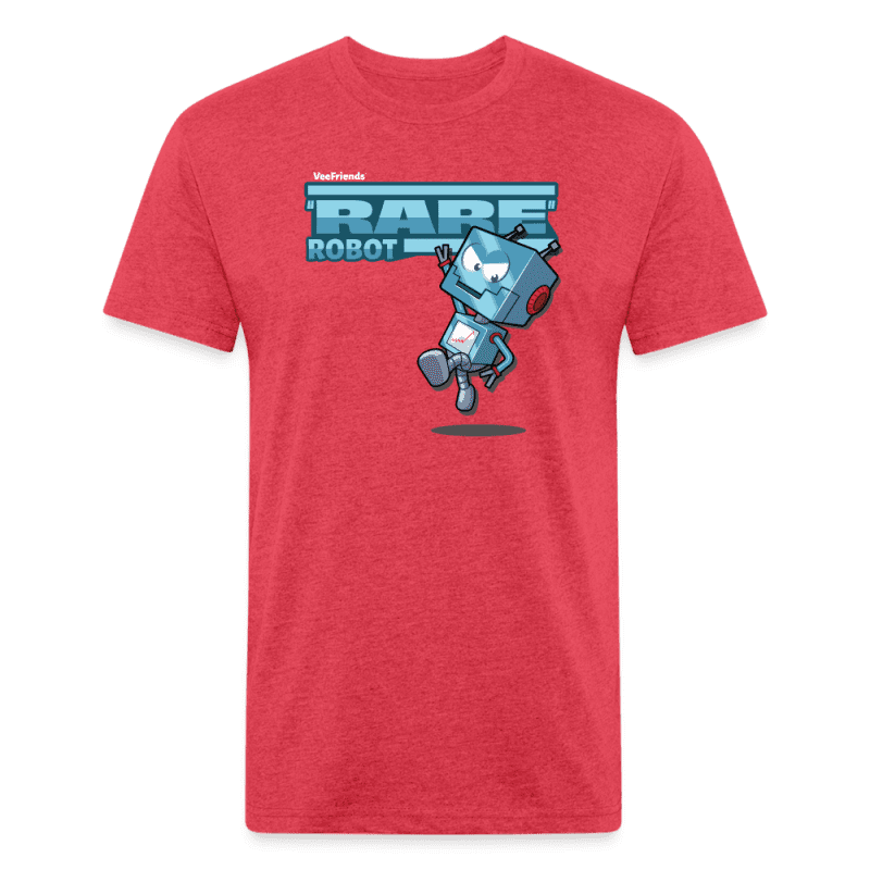 "Rare" Robot Character Comfort Adult Tee - heather red