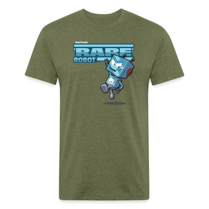 "Rare" Robot Character Comfort Adult Tee - heather military green