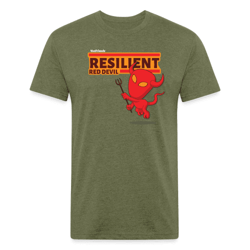 Resilient Red Devil Character Comfort Adult Tee - heather military green